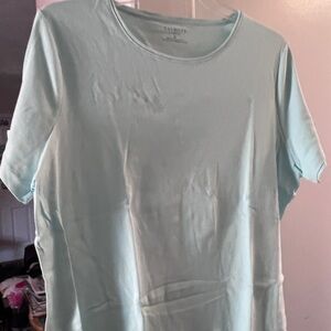 Talbots cotton Tshirt. Pale Aqua. Women’s size 3X.